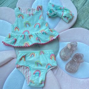 Mud pie - reversible baby swimsuit 3-6 months and Jelly’s